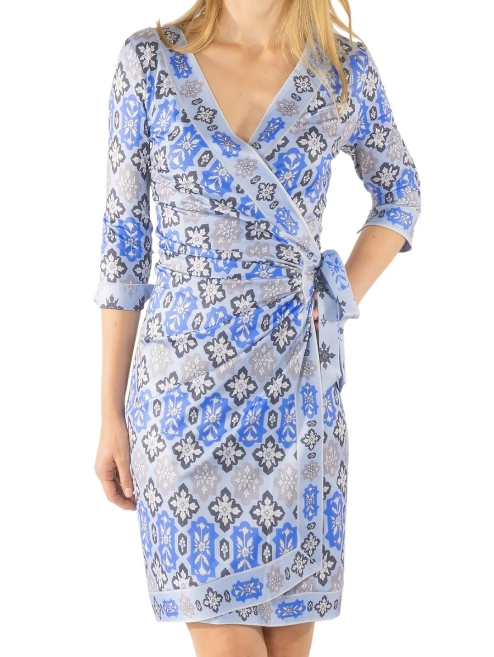 Gretchen Scott Jersey Knit Wrap Dress In Havati Periwinkle Sz Small